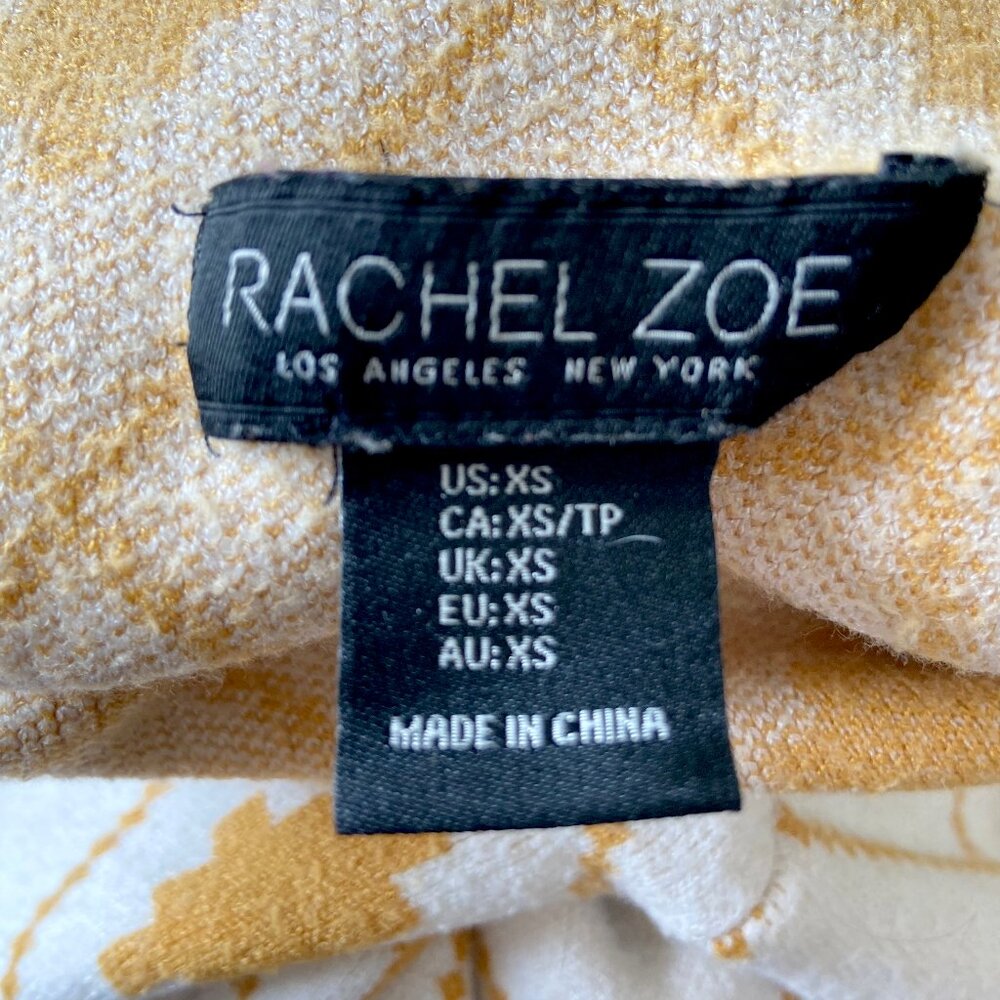 🦋 3 for $15 Rachel Zoe Funnel Mock Neck Mustard and Cream Argyle Sweater - Picture 3 of 9
